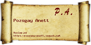 Pozsgay Anett névjegykártya