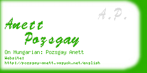 anett pozsgay business card
